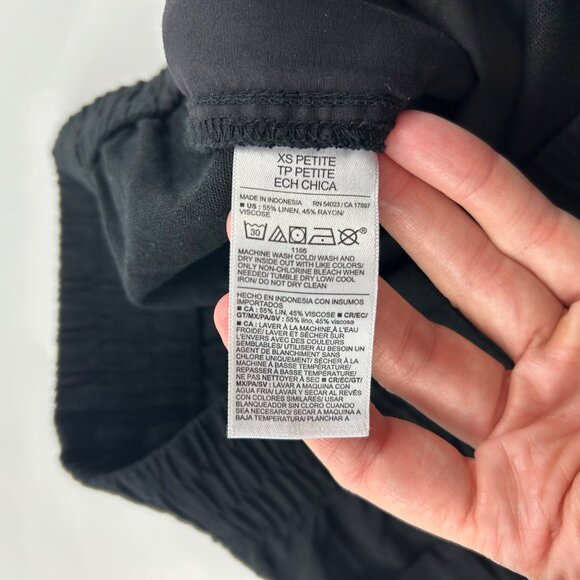 PETITE Old Navy Black Linen Blend Wide Leg Lounge Pant PXS - Picture 5 of 7